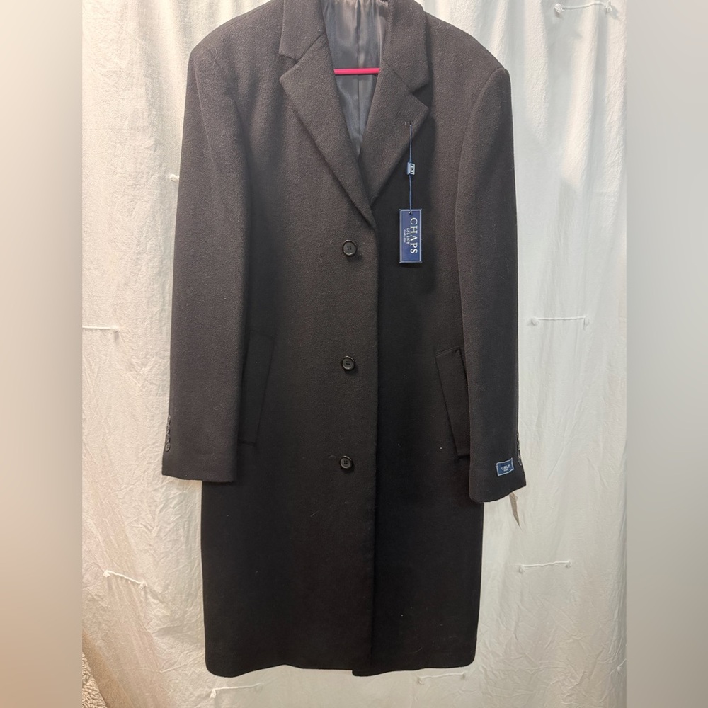 Chaps Men's Black Trench Coat